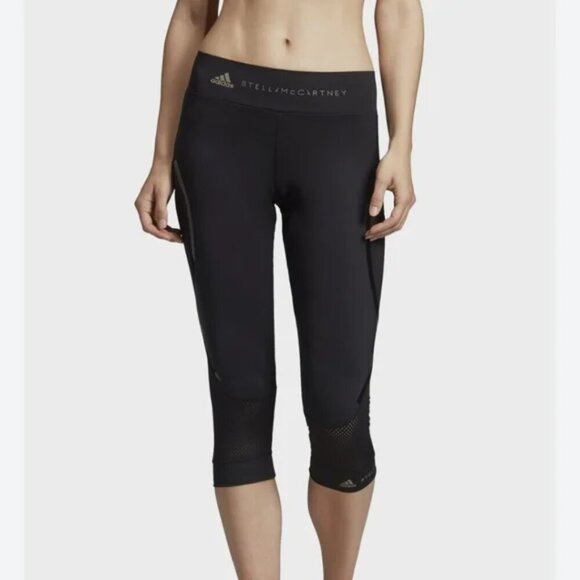 Adidas by Stella McCartney Black 3/4 Leggings Size XS - Picture 1 of 10